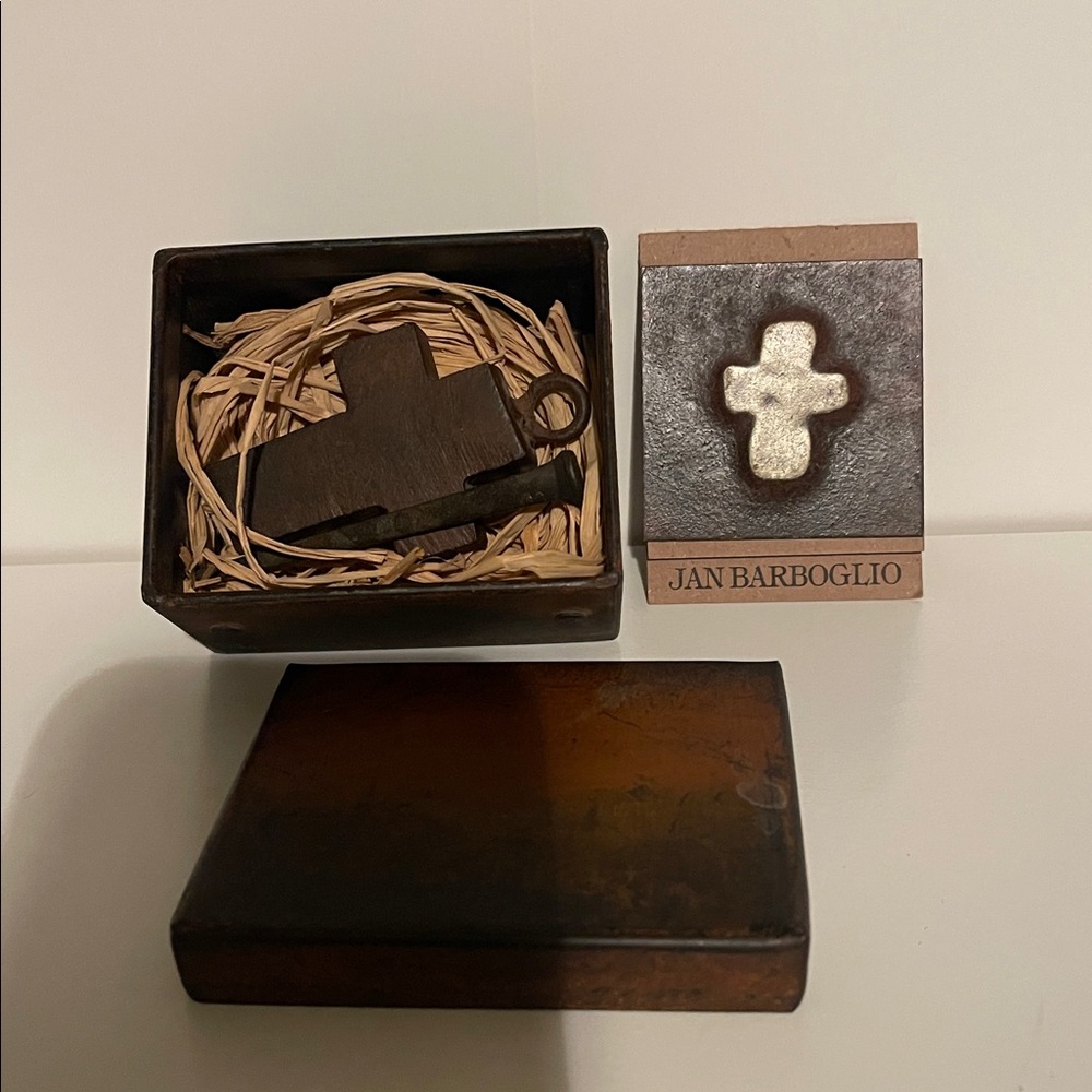 Jan Barboglio Blessing Cross Trinket Box Iron